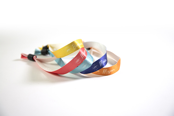 5 bracelets d'identification en polyester recyclé